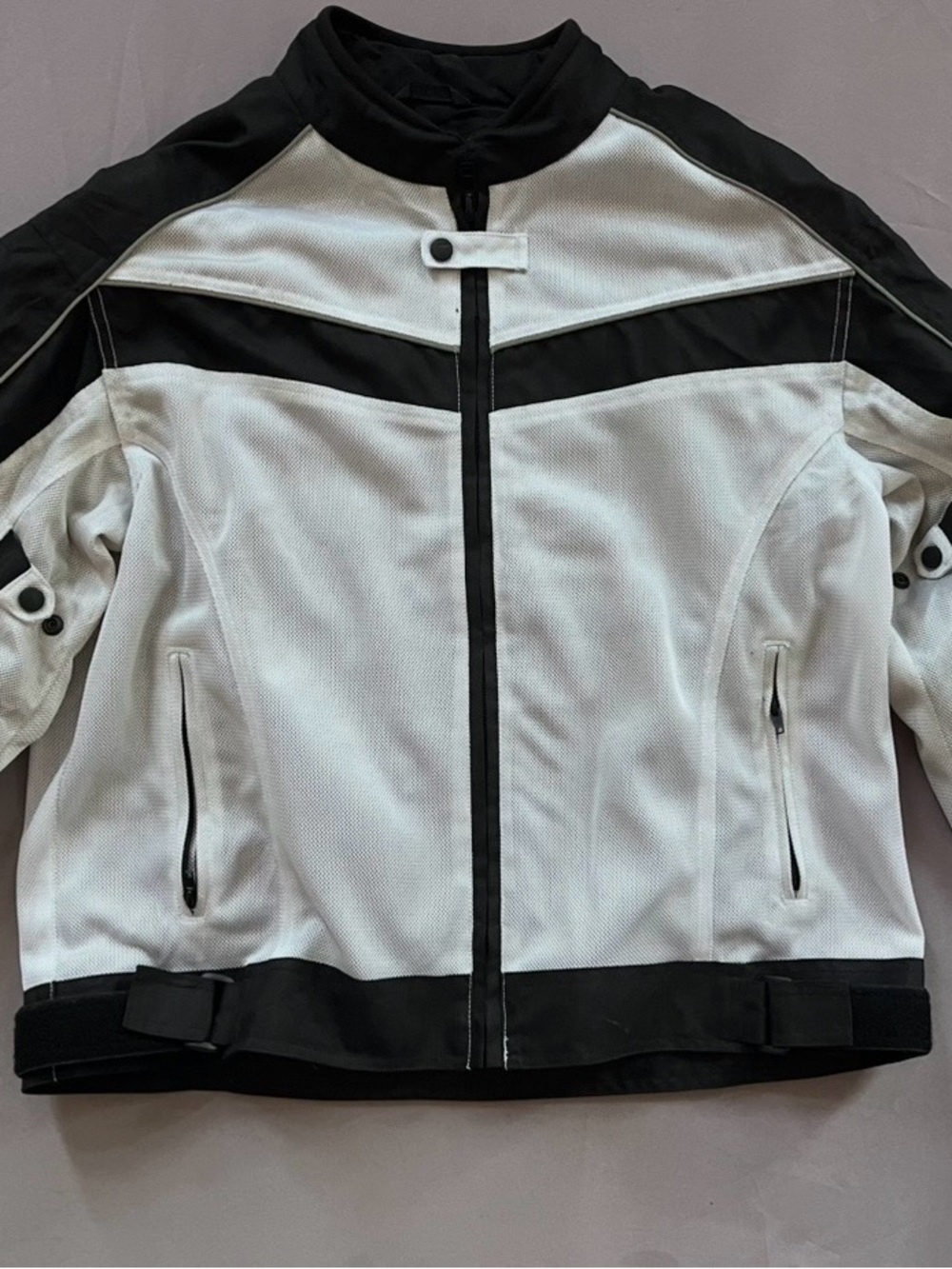 Women's Black & White Contrast Motorcycle Jacket